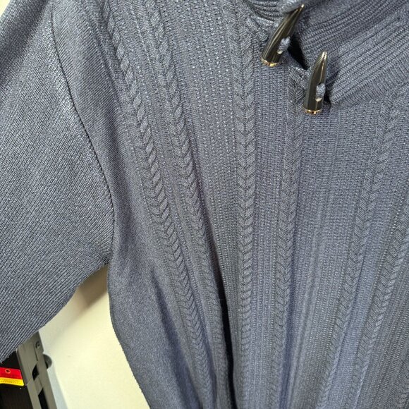 Michael 88 Irvin Mens Navy Blue Mock Neck Sweater XXL Cable Knit Button Detail - Picture 5 of 14